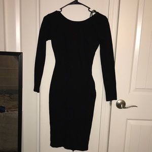 Lulu’s Black Low Back Dress- form fitting